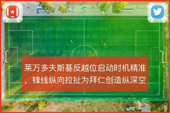 莱万多夫斯基反越位启动时机精准，锋线纵向拉扯为拜仁创造纵深空间